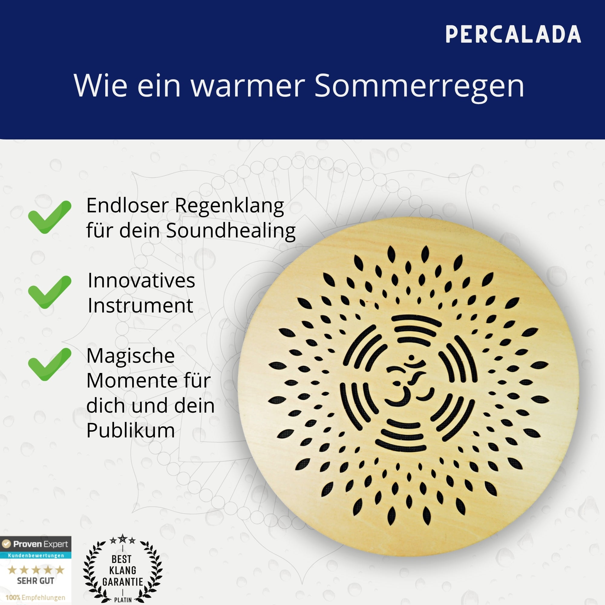 Meditative Raindisk "OHM", 30cm Ø - Fühl den Klang des Regens